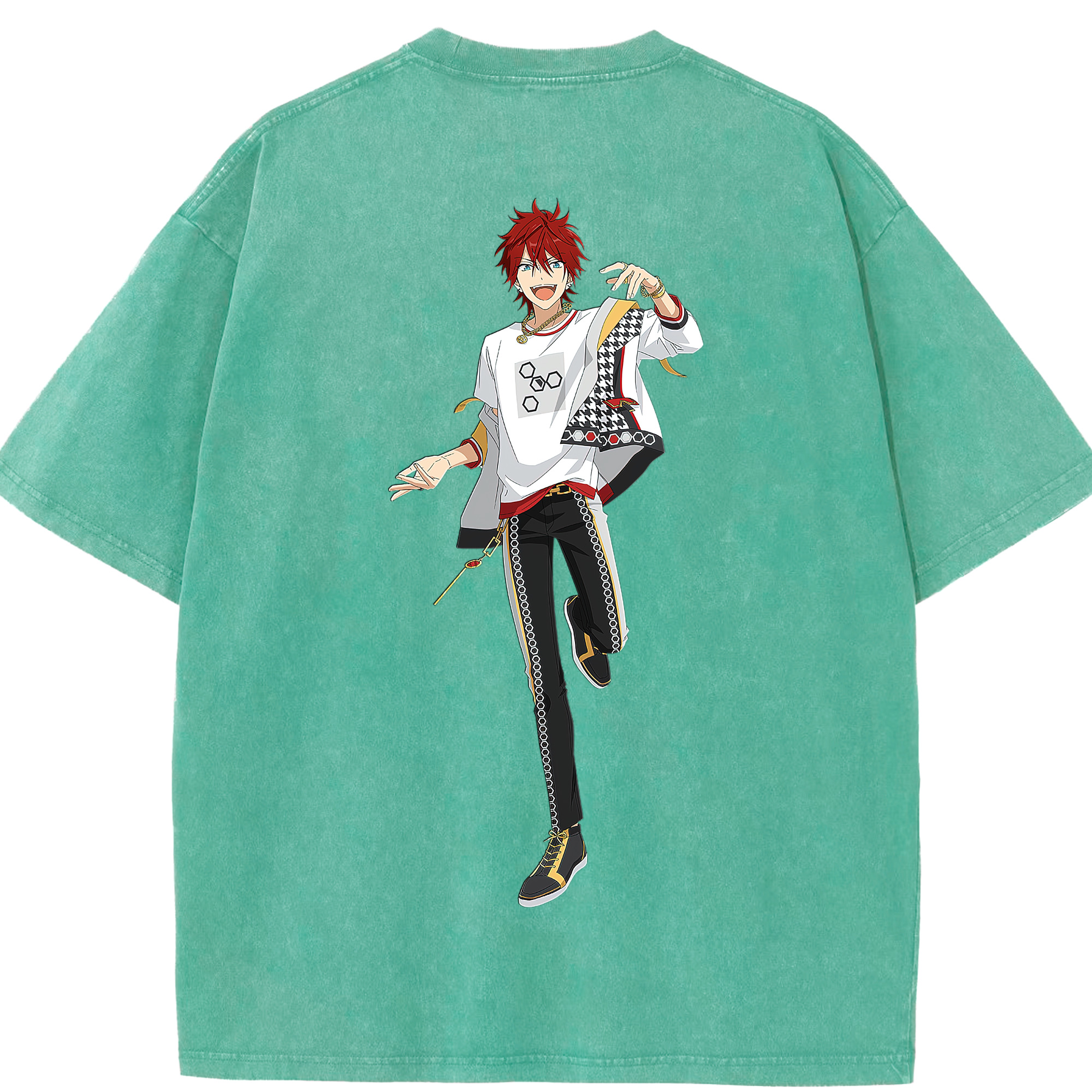 （画像用） あんさんぶるスターズ! Ensemble Stars 綿100% ヴィンテージ風 半袖Tシャツ（背面プリント）